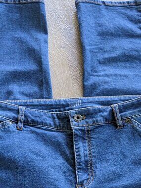 J Jill, Medium Wash distressed Tried & True Fit, Modern Slim Blue Jeans, Size 10